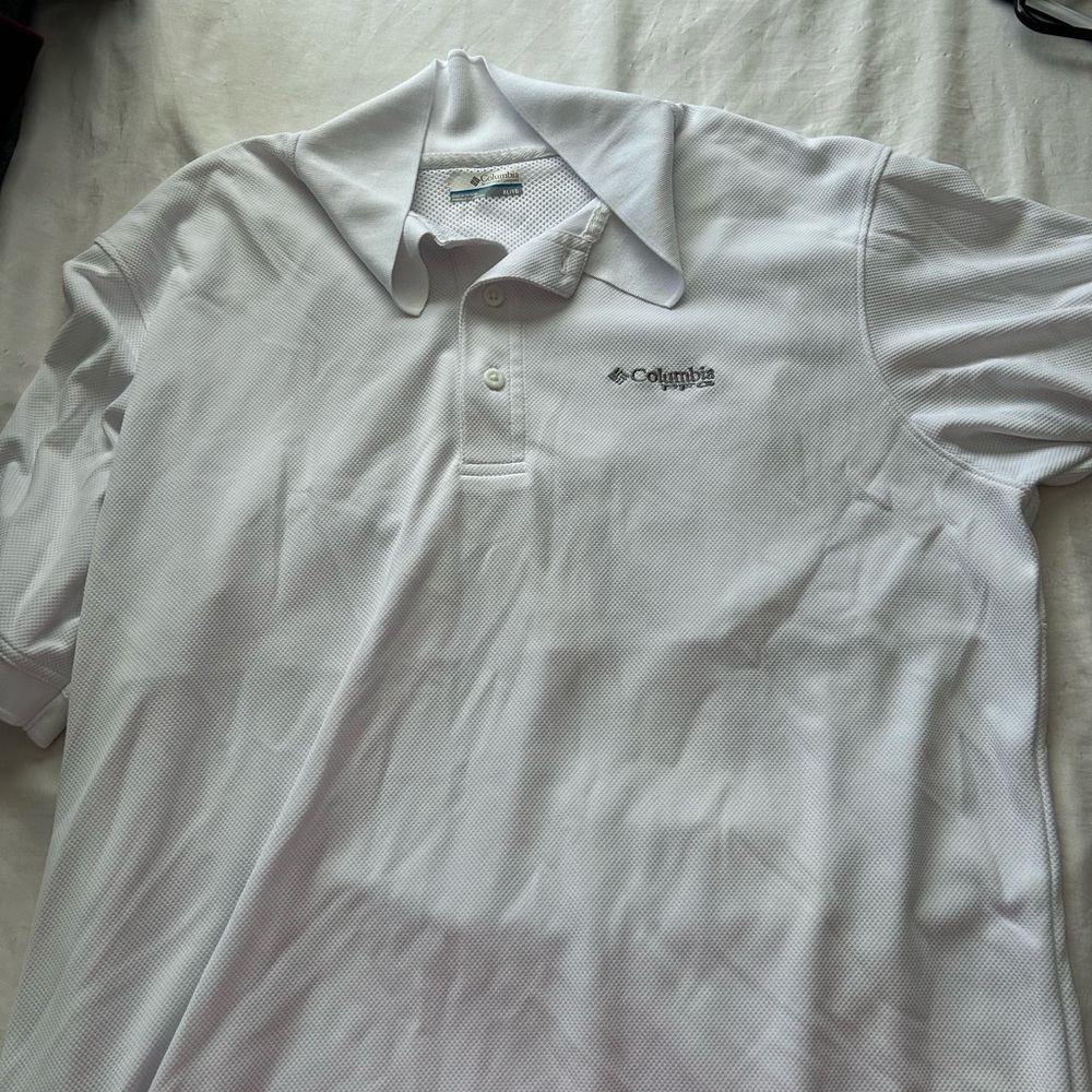 Columbia White Polo Shirt